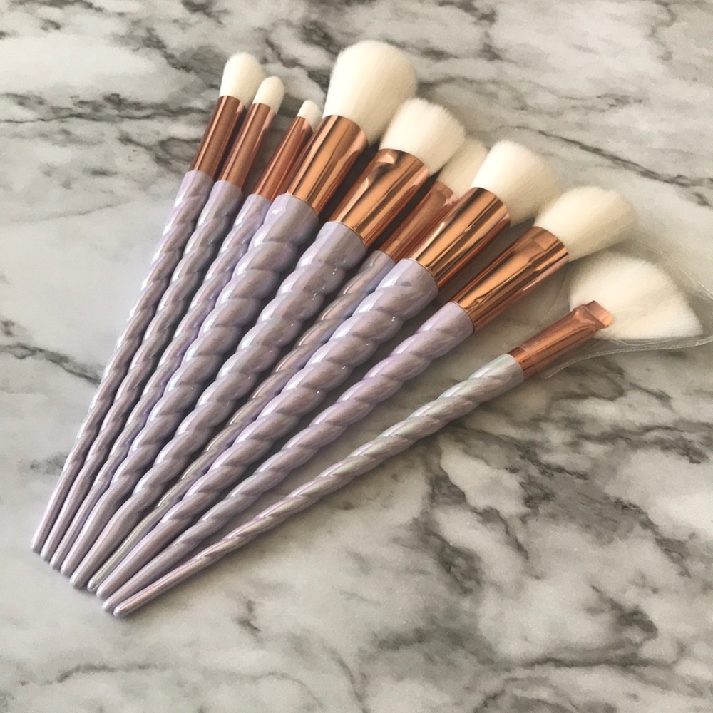 Set of 9 Unicorn Makeup Brushes